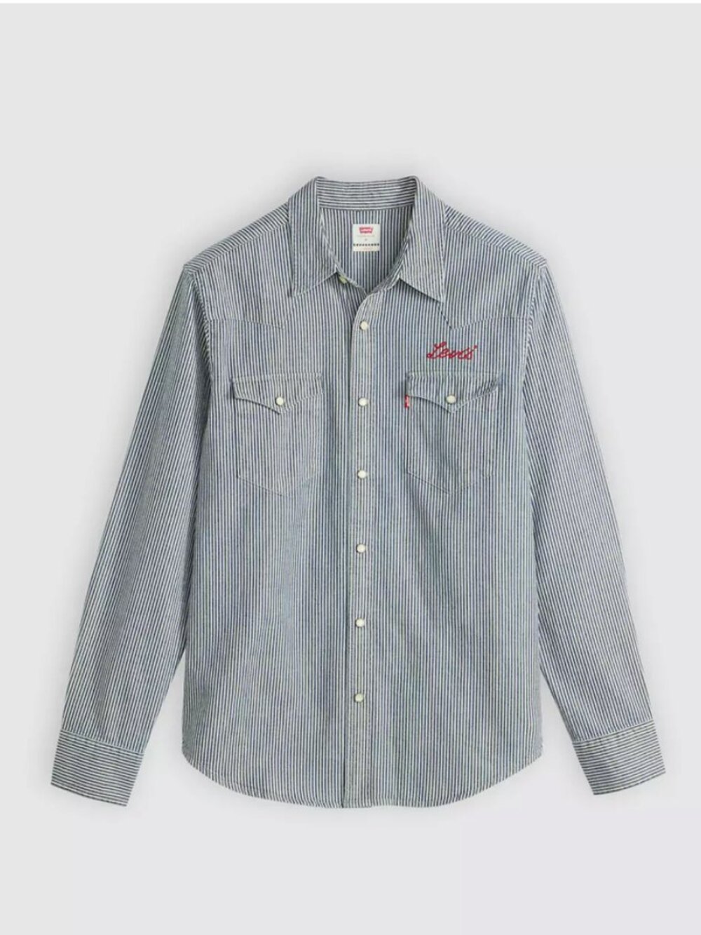 Levi's Classic Western Denim Shirt - M - Roadtrip Stripes - Medium Wash - NWOT - Picture 11 of 12